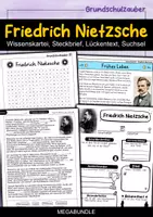 Vorschau - Arbeitsblätter - Friedrich Nietzsche MEGABUNDLE - Wissenskartei, Lückentext, Steckbrief, Suchsel - Deckblatt