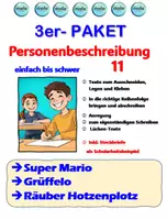 Vorschau - Stundenentwürfe - 3er Paket -Personenbeschreibung 11 (Super Mario, Grüffelo, Räuber Hotzenplotz) - Deckblatt