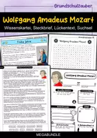 Vorschau - Arbeitsblätter - Wolfgang Amadeus Mozart MEGABUNDLE - Wissenskartei, Lückentext, Steckbrief, Suchsel - Deckblatt