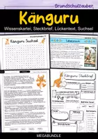 Vorschau - Arbeitsblätter - Känguru MEGABUNDLE - Wissenskartei, Lückentext, Steckbrief, Suchsel, Quizkarten - Deckblatt