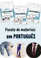 anteprima - Esercizi - Pacote de materiais sobre roupas em português - Pagina di copertina