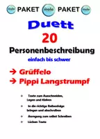 Vorschau - Stundenentwürfe - PAKET: Personenbeschreibung 20 (Pippi & Grüffelo) - Deckblatt