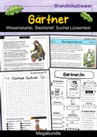 Vorschau - Arbeitsblätter - Gärtner MEGABUNDLE Materialpaket - Wissenskartei, Lückentext, Steckbrief, Suchsel, Quizkarten - Deckblatt