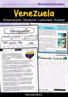 Vorschau - Arbeitsblätter - Venezuela MEGABUNDLE - Wissenskartei, Lückentext, Steckbrief, Suchsel - Deckblatt