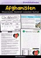 Vorschau - Arbeitsblätter - Afghanistan MEGABUNDLE - Wissenskartei, Lückentext, Steckbrief, Suchsel - Deckblatt