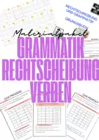 Vorschau - Arbeitsblätter - Materialpaket - Grammatik, Rechtschreibung & Verben -wachsendes Paket - Deckblatt