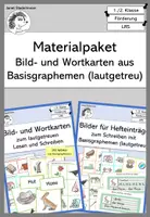 Vorschau - Fördermaterial/Inklusion - Materialpaket Bild- und Wortkarten aus Basisgraphemen (lautgetreu) - Deckblatt
