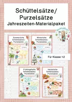 Vorschau - Arbeitsblätter - Jahreszeiten: Schüttelsätze/Purzelsätze - Materialpaket / Bundle - Deckblatt