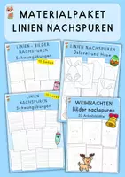 Vorschau - Arbeitsblätter - Materialpaket Linien nachspuren, Schwungübungen - Deckblatt