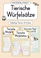 Vorschau - Arbeitsblätter - Materialpaket: Tierische Würfelsätze (dreifach differenziert) - Deckblatt