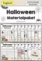 Vorschau - Arbeitsblätter - Halloween Materialpaket Bildkarten Arbeitsblätter Spiele differenziert - Englisch - Deckblatt