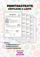 Vorschau - Arbeitsblätter - Materialpaket S-Laute: Rechtschreibtraining Montagstexte - Deckblatt