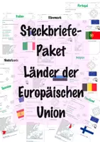 Vorschau - Stationenlernen - Materialpaket Steckbriefe EU-Länder Freiarbeit Lösungen Stationen - Deckblatt