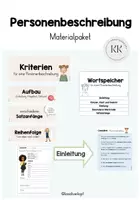 Vorschau - Arbeitsblätter - MATERIALPAKET - Personenbeschreibung - Deckblatt