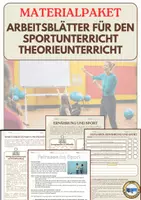 Vorschau - Stundenentwürfe - Sporttheorie Materialpaket – Aufwärmen, Ausdauer, Ernährung, Verletzungen & Fairplay | Arbeitsblätter für den Sportunterricht - Deckblatt