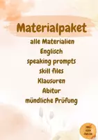 Vorschau - Stundenentwürfe - Materialpaket ALLE Materialien Englisch, Megabundle, Klausuren, speaking prompts, skill files - Deckblatt
