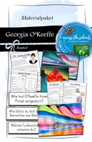 Vorschau - Mal- und Bastelvorlagen - Georgia O'Keeffe: Materialpaket - Deckblatt