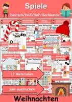 Vorschau - Arbeitsblätter - Materialpaket - Spiele Weihnachten - DaZ/DaF, Deutsch, Sachunterricht (Grundschule) - Deckblatt