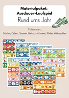 Vorschau - Spiele - Materialpaket: Ausdauer-Laufspiel "Rund ums Jahr" - Deckblatt