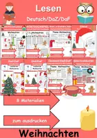 Vorschau - Unterrichtsreihen - Materialpaket - Lesen Weihnachten - DaZ/DaF, Deutsch, Sachunterricht - Deckblatt