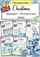 Vorschau - Arbeitsblätter - SET - CHRISTMAS- Worksheet - Picture cards - Games - Deckblatt