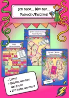 Vorschau - Spiele - Materialpaket Fasnacht/Fasching/Karneval - Deckblatt