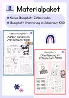 Vorschau - Unterrichtsreihen - Materialpaket: Orientierung im Zahlenraum 1000 und Zahlen runden im Zahlenraum 1000 - Deckblatt