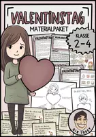 Vorschau - Arbeitsblätter - Valentinstag Materialpaket für Klasse 2,3,4 - Deckblatt