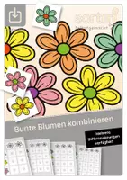 Vorschau - Stationenlernen - Materialpaket Klettmappen | Bunte Blumen kombinieren | Level 1 - 4 - Deckblatt