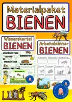 Vorschau - Arbeitsblätter - Honigbiene Wissenskartei, Sachtext und Arbeitsblätter Biologie Klasse 5 - Deckblatt