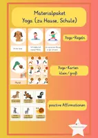 Vorschau - Mal- und Bastelvorlagen - Materialpaket Yoga Kinder (zu Hause/Schule) - Regeln, Übungen, positive Affirmationen, Brain Break - Deckblatt