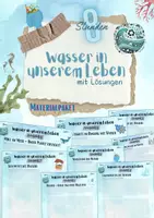 Vorschau - Unterrichtsreihen - XL Materialpaket: Wasser in unserem Leben | Nachhaltigkeit (5. & 6. Klasse, Biologie | Nawi) - 8 fertige Unterrichtsstunden - Deckblatt