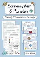 Vorschau - Unterrichtsreihen - Sonnensystem & Planeten - Arbeitsheft & Wissenskartei (3./4. Klasse) - Deckblatt