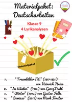 Vorschau - Test - Materialpaket: Deutscharbeiten Lyrikanalysen Klassen 9 - Deckblatt