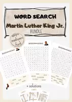Vorschau - Arbeitsblätter - Materialpaket Suchsel Word Search Martin Luther King Jr. - Deckblatt