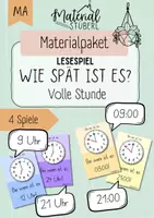 Vorschau - Stationenlernen - Materialpaket - Lesepiele „Ich habe… wer hat…?“ - volle Stunde - Deckblatt