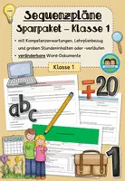 Vorschau - Stundenentwürfe - Sequenzplanung/ Reihenplanung: Mathe, Deutsch und Sachunterricht - Sparpaket (Klasse 1) - Deckblatt