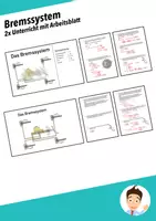 Vorschau - Arbeitsblätter - 2x Unterricht zur Bremsanlage mit Arbeitsblättern - Deckblatt