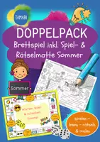 Vorschau - Arbeitsblätter - Doppelpack "Brettspiel + Spiel- & Rätselmatte Deutsch - DaZ/DaF Wortschatz "Sommer" | daz/daf spiele - daz daf grundschule - Wortschatz nach Themen - Deckblatt