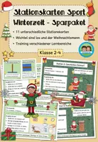 Vorschau - Stationenlernen - Stationskarten Sport: Weihnachtszeit - Sparpaket (Klasse 2-4) - Deckblatt
