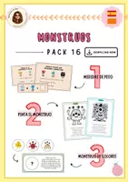 Vista previa - Hojas de trabajo - PACK 16. Monstruos - Portada