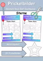Vorschau - Arbeitsblätter - Prickelbilder / Fensterbilder PAKET - Sterne - Grundschule - Bastelvorlagen - Deckblatt