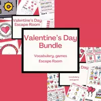Vista previa - Unidades / Secuencias / Situaciones de Aprendizaje - Valentine's Day Bundle, ESL, ENG |Activities and games| holidays - Portada