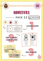 Vista previa - Hojas de trabajo - PACK 23 - Monsters - Portada