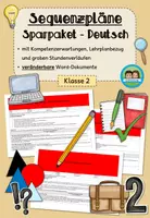 Vorschau - Stundenentwürfe - Sequenzplanung/ Reihenplanung: Deutsch - Sparpaket (Klasse 2) - Deckblatt