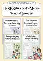 Vorschau - Arbeitsblätter - Lesespaziergänge: Materialpaket (dreifach differenziert) - Deckblatt