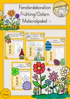 Vorschau - Mal- und Bastelvorlagen - Fensterdeko Fensterbilder Frühling Ostern Öltrick Materialpaket - Deckblatt