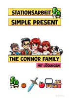 Vorschau - Arbeitsblätter - simple present - Stationsarbeit (Connor family) - Deckblatt
