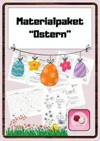 Vorschau - Mal- und Bastelvorlagen - Materialpaket „Ostern“ / Rätsel, Mathe, Basteln, Vertretung - Deckblatt