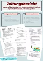 Vorschau - Arbeitsblätter - Materialpaket Zeitungsbericht üben - Deckblatt